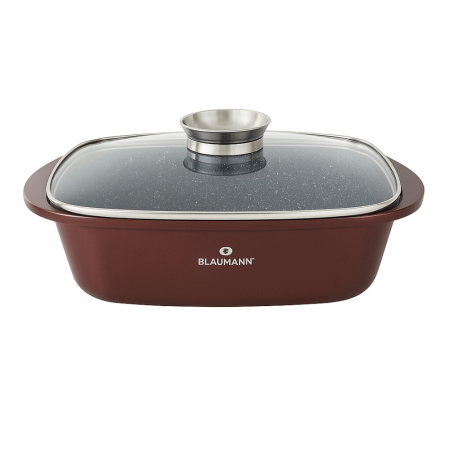Oferte - Tavă Ceramică Roster Blaumann Cerastone cu Capac din Sticlă, 32x21x10,6 cm – Performanță de Gătit Superioră cu Capacitate de 6L