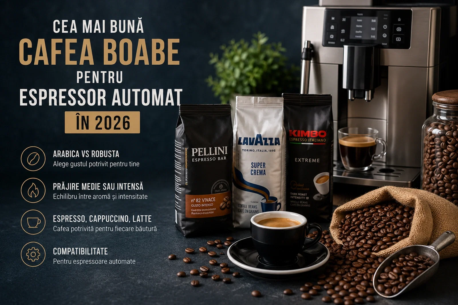 Cea mai bună cafea boabe pentru espressor automat în 2026