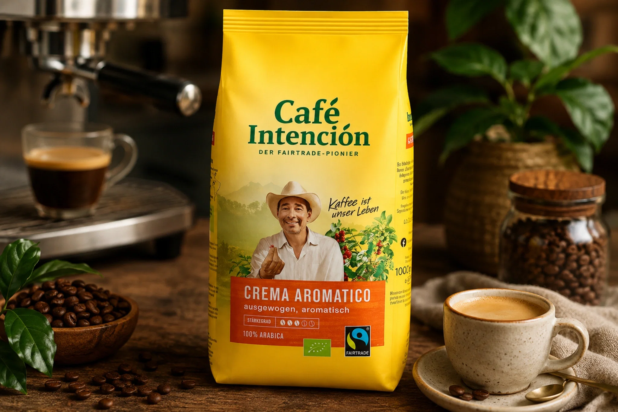 JJ Darboven Intencion BIO Caffe Crema 1kg – Cafea Boabe Fairtrade