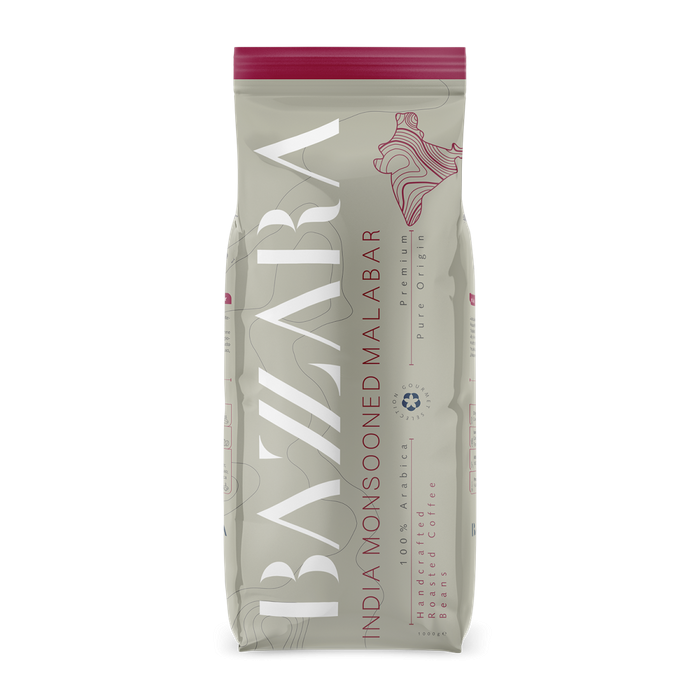 Bazzara India Monsooned Malabar Cafea boabe 1kg [1]