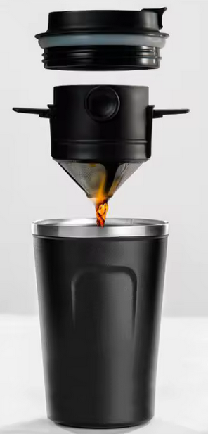 Cană Ecologică din Oțel Inoxidabil cu Pereți Dubli și Filtru pliabil pentru Cafea [3]