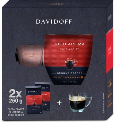 Davidoff Cafe Rich Aroma cafea macinata  2x250g + ceasca espresso 85 ml [1]