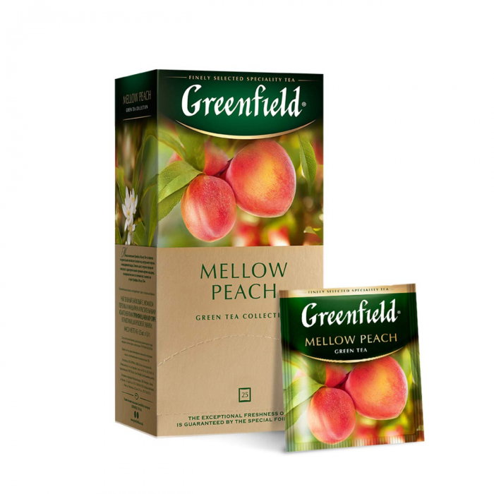 Greenfield Ceai verde Mellow Peach, 25 pliculete [1]