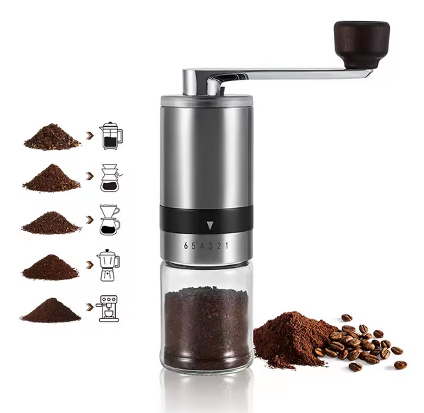 Râșniță manuală de cafea portabilă din inox cu mecanism ceramic reglabil [3]