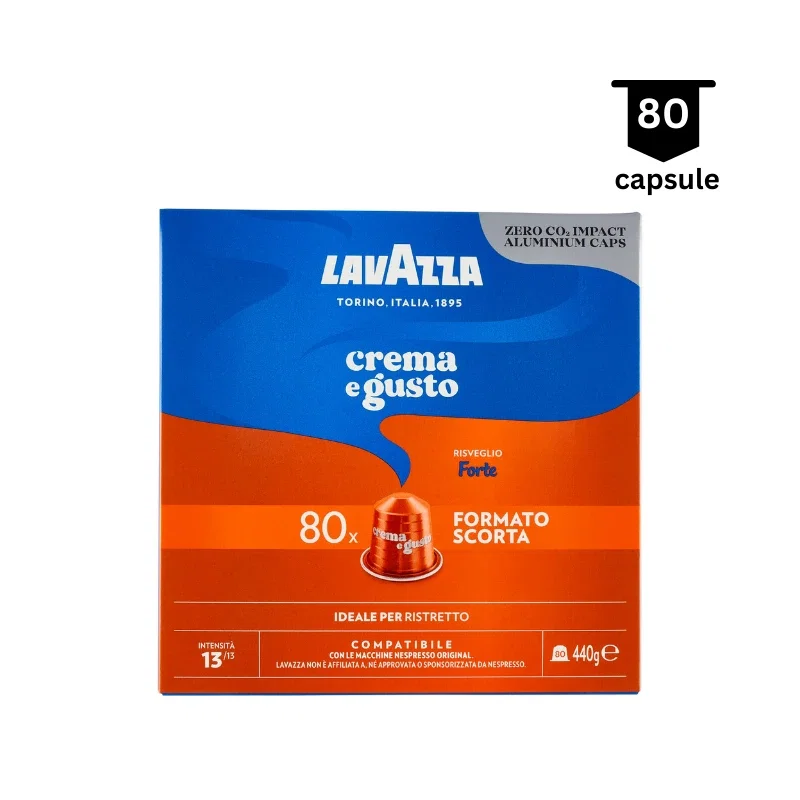 Capsule cafea - Lavazza Crema E Gusto Forte Capsule Nespresso aluminiu 80 buc