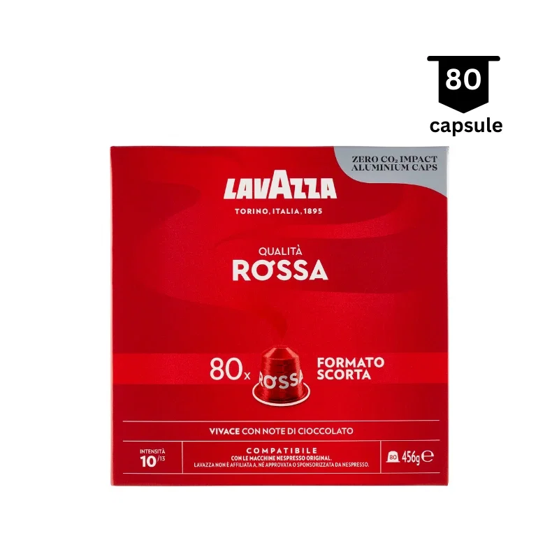 Capsule cafea - Lavazza Qualita Rossa Capsule aluminiu Nespresso, 80 buc
