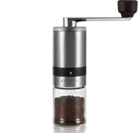 Espressoare - Râșniță manuală de cafea portabilă din inox cu mecanism ceramic reglabil