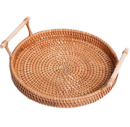 Bucatarie - Tăvi rotunde din ratan natural, handmade – Eco Friendly