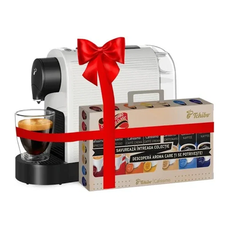 Espressoare - Tchibo Cafissimo Pure Plus alb espressor + 60 capsule