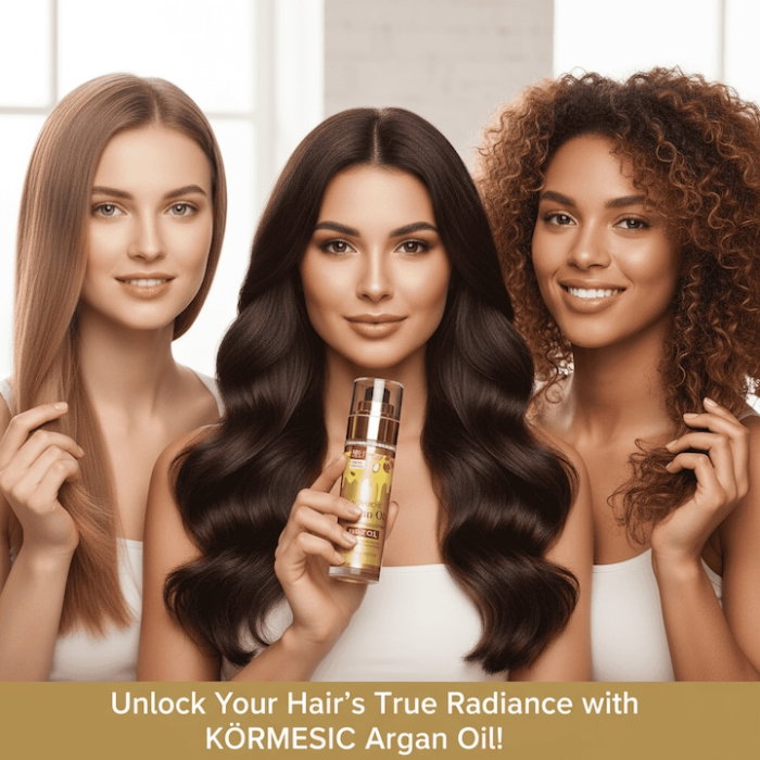 Ulei de păr cu argan Kormesic pentru regenerare și strălucire, 98% organic, efect de netezire [2]
