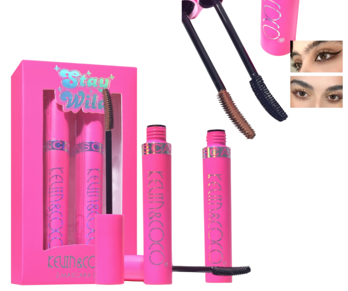 Set 2 Mascara, Negru si Maro, Rimel Stay Wild, Alungire si Curbare, KEVIN & COCO [2]