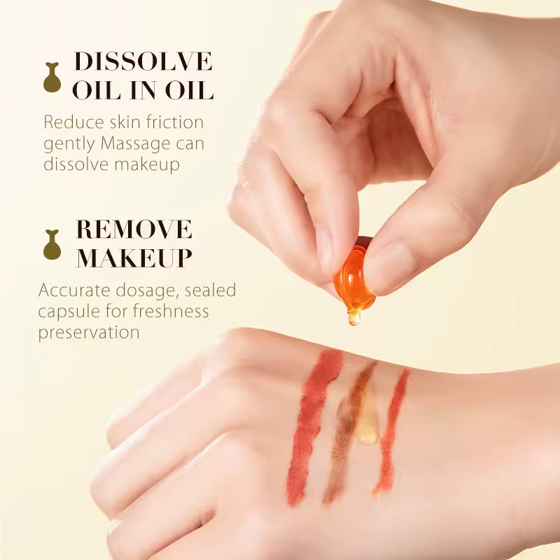 Capsulele de demachiere Mercilen cu ulei de grapefruit și jojoba, tehnologie oil-to-milk pentru îndepărtarea machiajului waterproof fără efect gras [4]