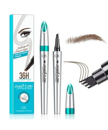 Creion pentru sprancene, long lasting si waterproof,  cu efect de microblanding,  05 Gri [3]
