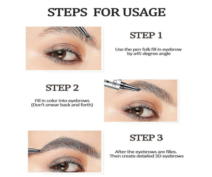 Creion pentru sprancene, long lasting si waterproof,  cu efect de microblanding,  05 Gri [2]