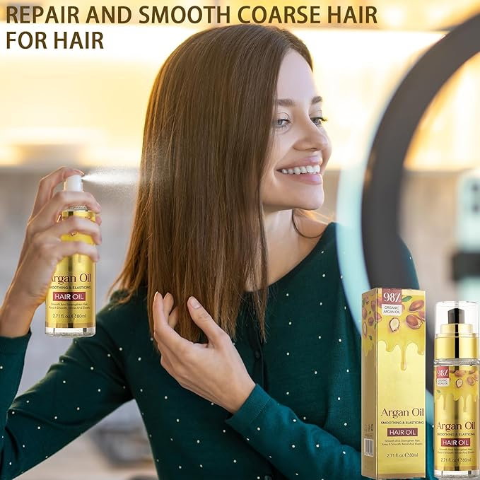 Ulei de păr cu argan Kormesic pentru regenerare și strălucire, 98% organic, efect de netezire [8]