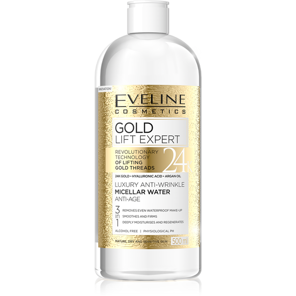 Apa micelara anti-rid, 3in Gold Lift Expert 24K, 500ml, Eveline Cosmetics [1]