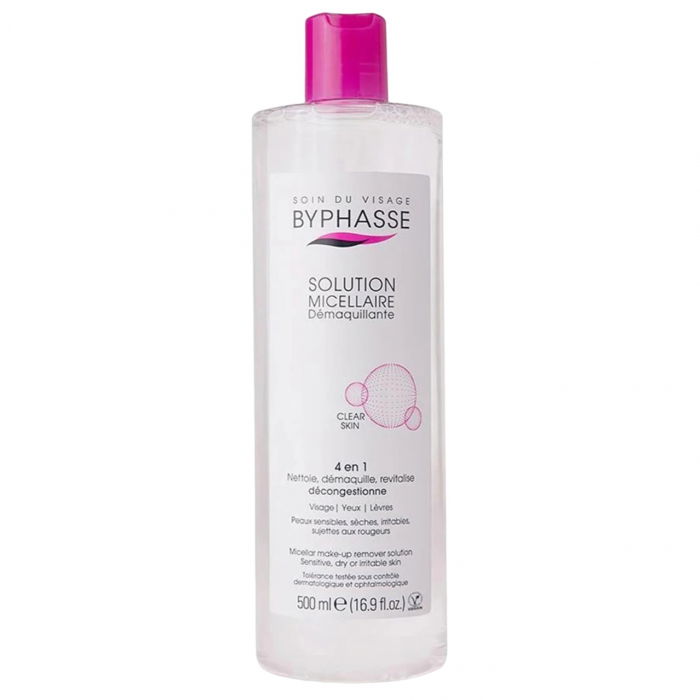 Apa Micelara Clear Skin 4 in 1, pentru Piele Uscata si Sensibila, Byphasse, 500ml [1]