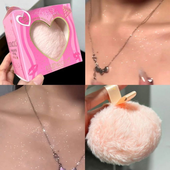 Aplicator pentru Iluminator/Pudra, Tip Buretel Pufos, Kevin & Coco, Roz [3]