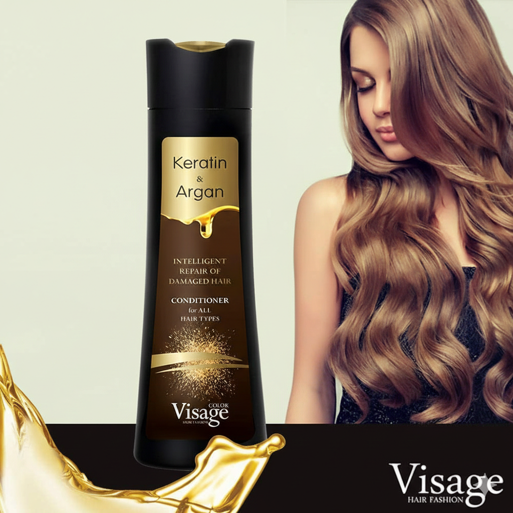 Balsam pentru Par Deteriorat, Keratin & Argan, Reparare intensa, Visage, 250 ml [2]