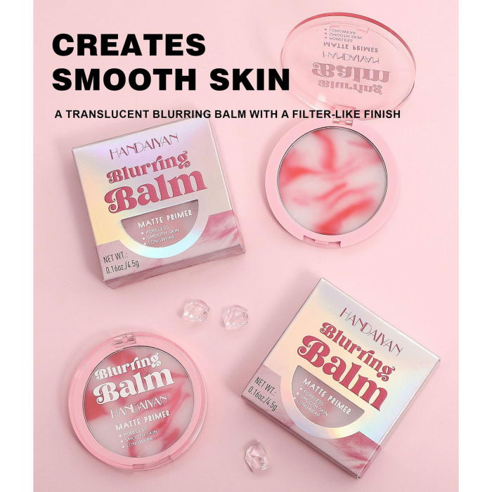 Baza de machiaj matifianta cu buretel inclus, Machiaj Rezistent si Fără Porii Vizibili, Blurring Balm Matte Primer, Handaiyan [6]