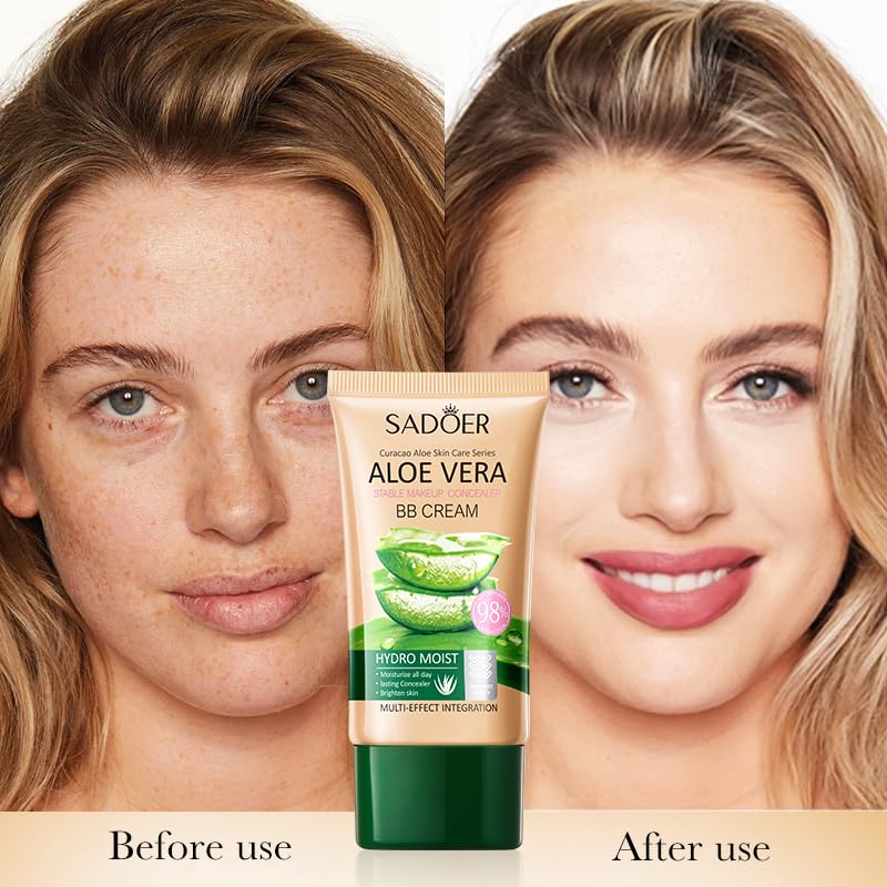 Fond de ten BB Cream cu Aloe Vera, Sadoer, 01 Ivory, 40g [2]