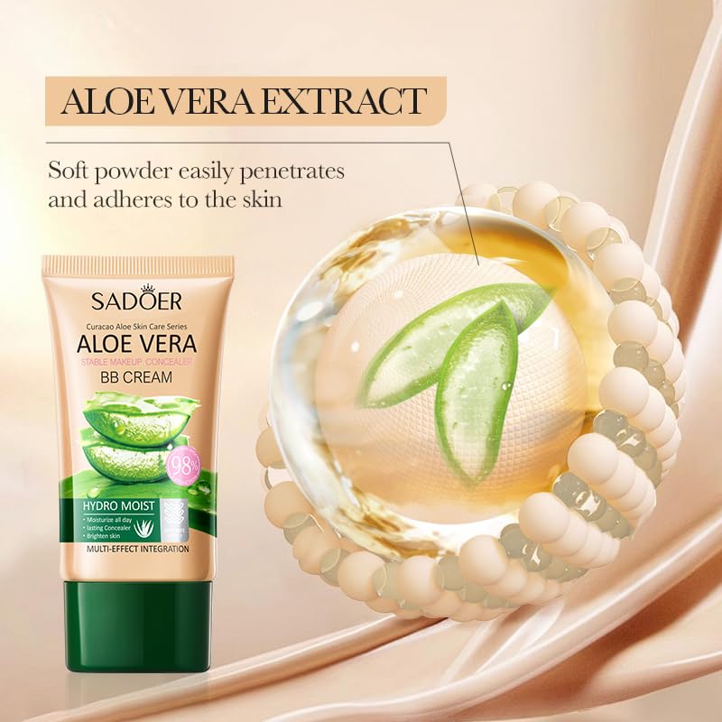 Fond de ten BB Cream cu Aloe Vera, Sadoer, 01 Ivory, 40g [3]