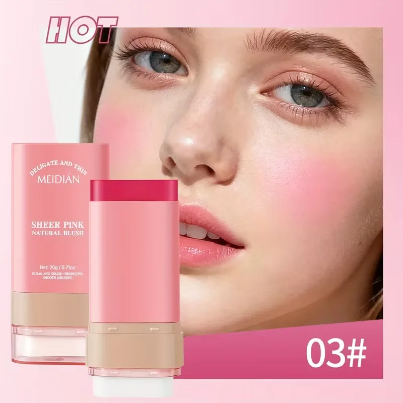 Blush Stick Cremos cu Burete Inclus, Sheer Pink, Meidian, 03 Natural Blush [5]