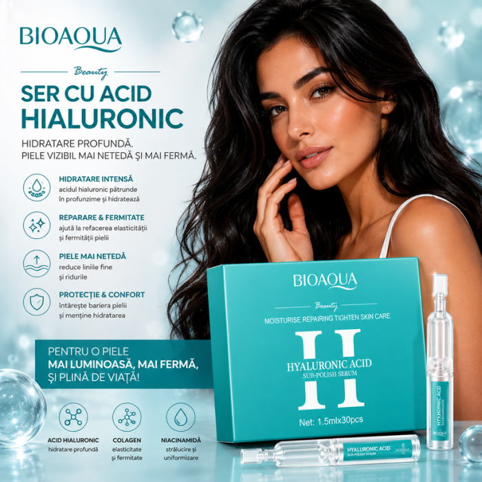 Capsule cu Acid Hialuronic, Ser Antirid, Iluminare si Hidratant, Bioaqua, 30 * 1.5ml [5]