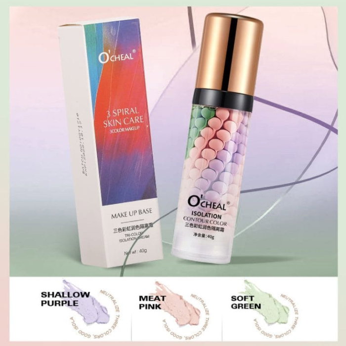 CC CREAM Makeup Base Tri-color, Acoperire, Adaptare si Hidratare, 40g, O'CHEAL [5]