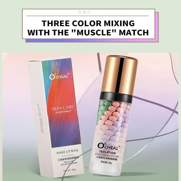 CC CREAM Makeup Base Tri-color, Acoperire, Adaptare si Hidratare, 40g, O'CHEAL [6]