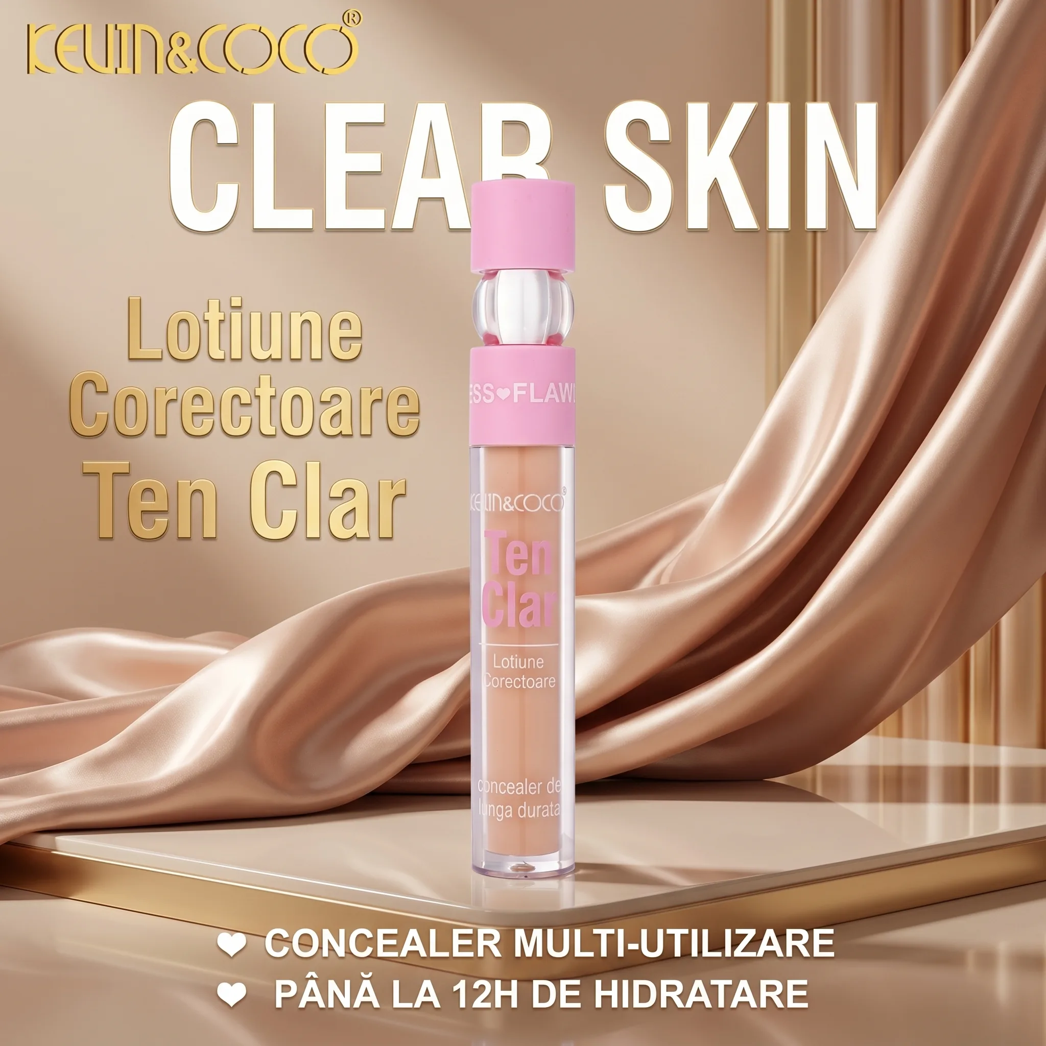 Corector/Concealer Lichid, Long Lasting, Clear Skin, Kevin Coco [5]