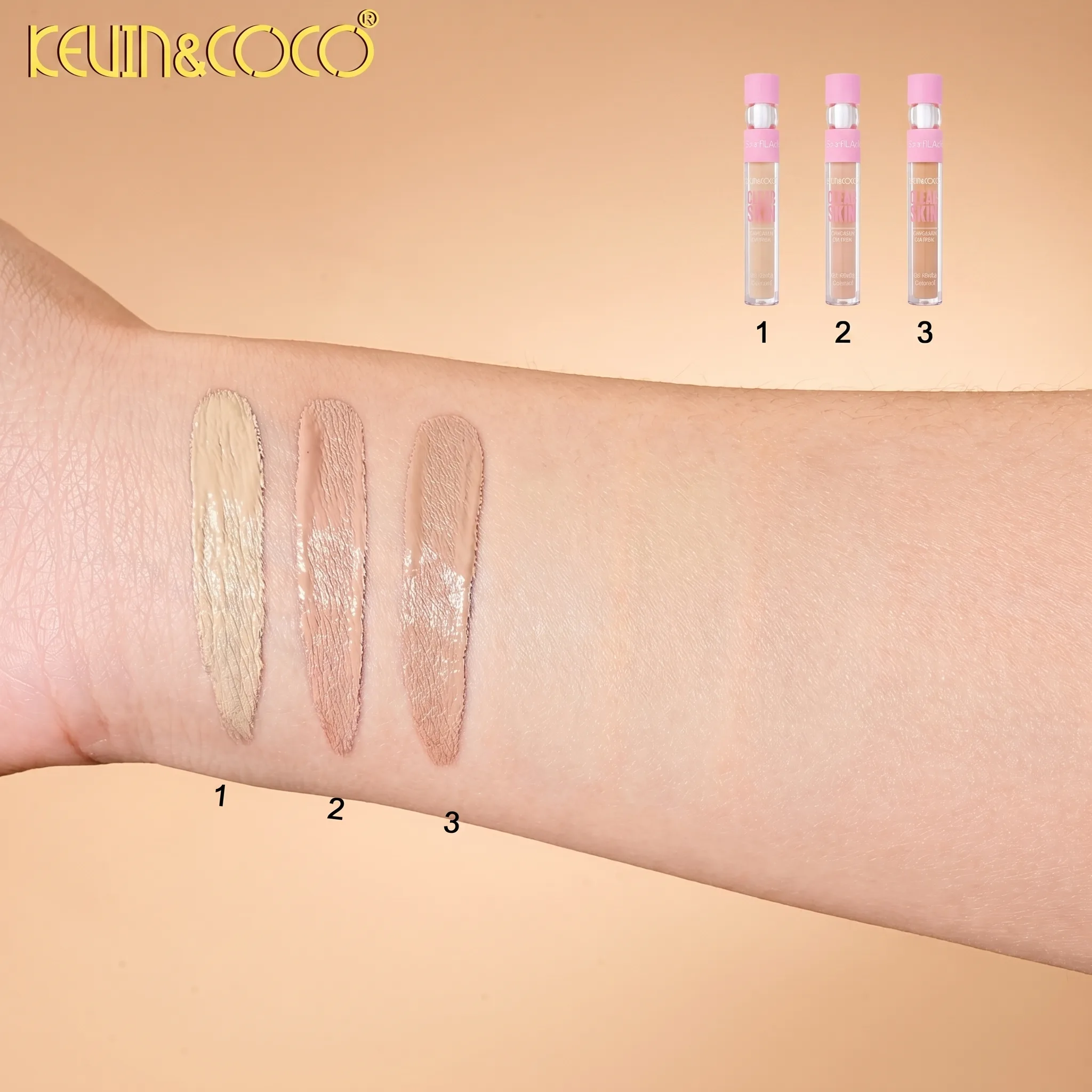 Corector/Concealer Lichid, Long Lasting, Clear Skin, Kevin Coco [3]