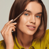 Creion pentru sprancene cu perie, Micro Precise Brow Pencil, Eveline Cosmetics, 03 Dark Brown [2]