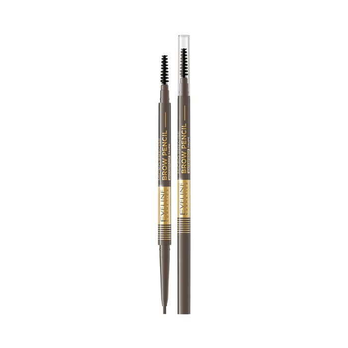 Creion pentru sprancene cu perie, Micro Precise Brow Pencil, Eveline Cosmetics, 03 Dark Brown [5]