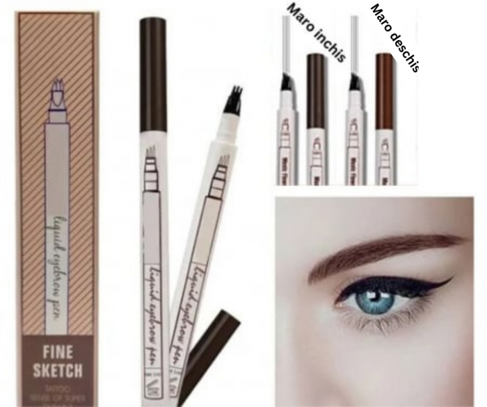 Creion pentru sprancene, Long Lasting si Waterproof, cu efect de microblanding [3]