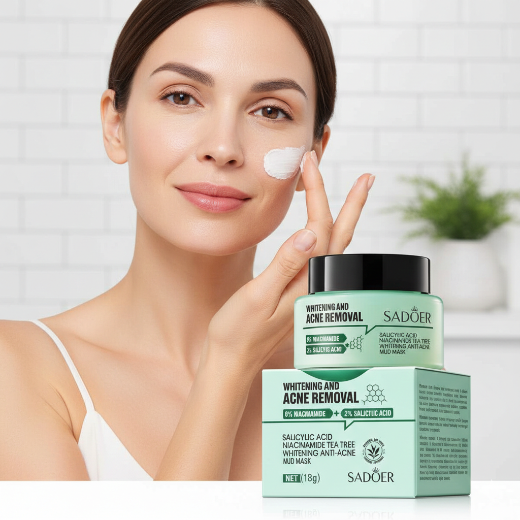 Cremă Anti-Acnee și Albire Sadoer cu 5% Niacinamidă, 2% Acid Salicilic și Extract de Arbore de Ceai - 50g [3]