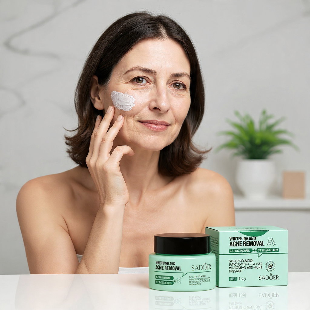 Cremă Anti-Acnee și Albire Sadoer cu 5% Niacinamidă, 2% Acid Salicilic și Extract de Arbore de Ceai - 50g [2]