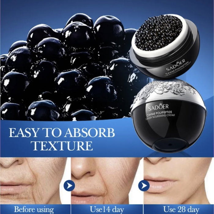 Cremă Antirid cu Caviar si Polipeptide, Pentru Fermitate si Hidratare, Sadoer, 30 g [4]
