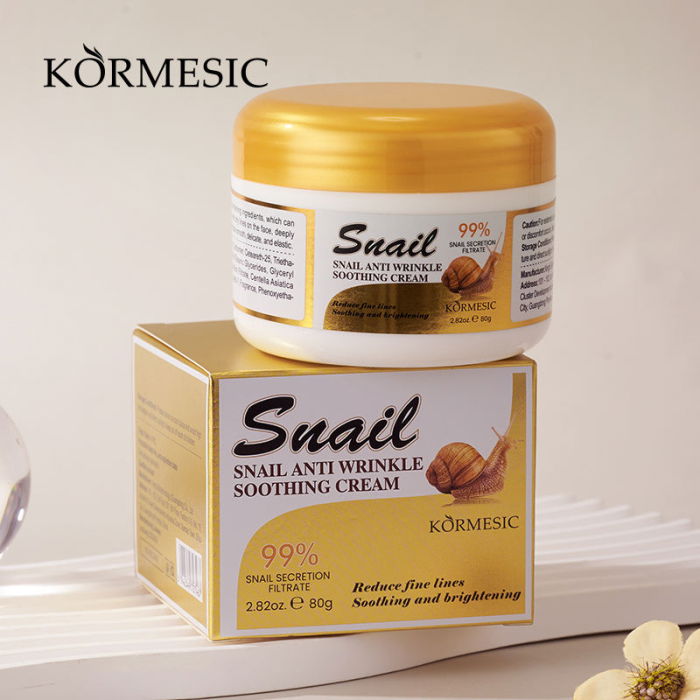 Crema Antirid cu Extract de Melc, Iluminare si Hidratare, Snail Cream, Kormesic, 80 g [5]