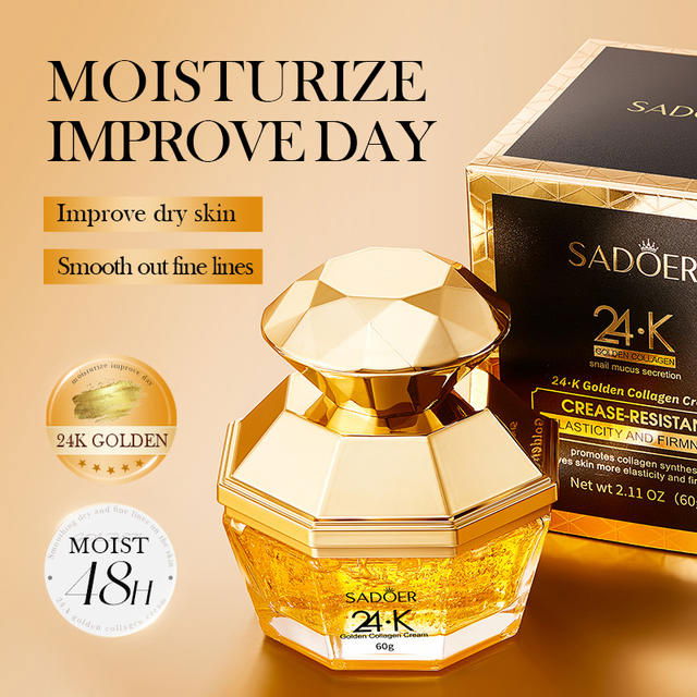 Crema Antirid cu Particule de Aur 24K, Colagen si Extract de melc, Sadoer, 60g [2]