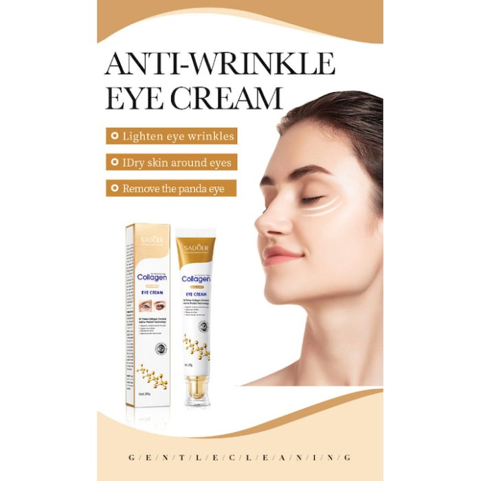 Crema Antirid pentru Ochii cu 10 x Colagen, Roller pentru masaj inclus, Sadoer, 20g [3]