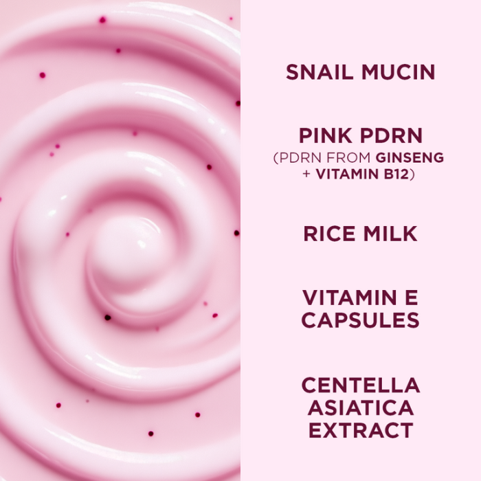 Cremă Eveline Pink Snail pentru iluminare și hidratare, efect glazed skin, cu mucină de melc și PDRN [7]