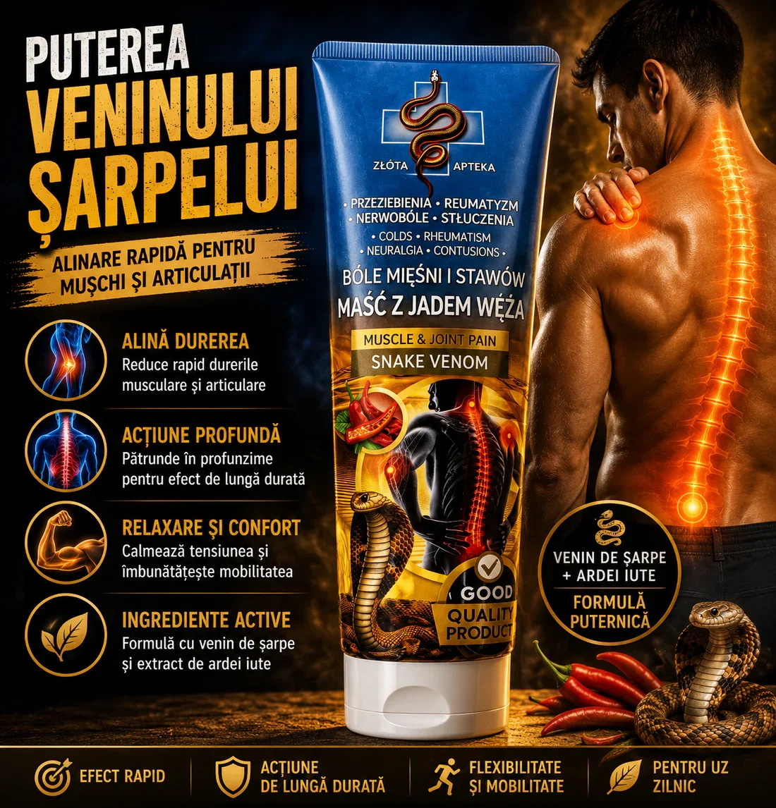 Crema cu Venin de Sarpe pentru Dureri Musculare si Reumatism, 125ml [2]