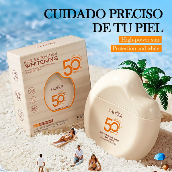 Cremă de față cu SPF50 si Extract de Orez, Hidratare si Iluminare, Sadoer, 60g [3]