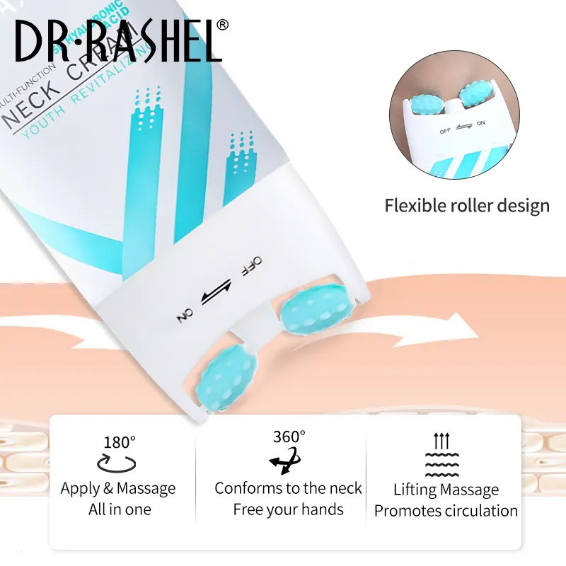 Cremă Dr. Rashel pentru lifting gât și decolteu cu acid hialuronic 5D și aplicator masaj [3]