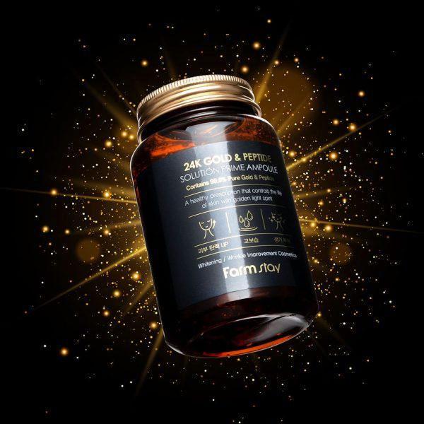 Crema-gel pentru Iluminare, Antirid si Hidratare, cu Particule de Aur 24K si Peptide, 250ml [4]