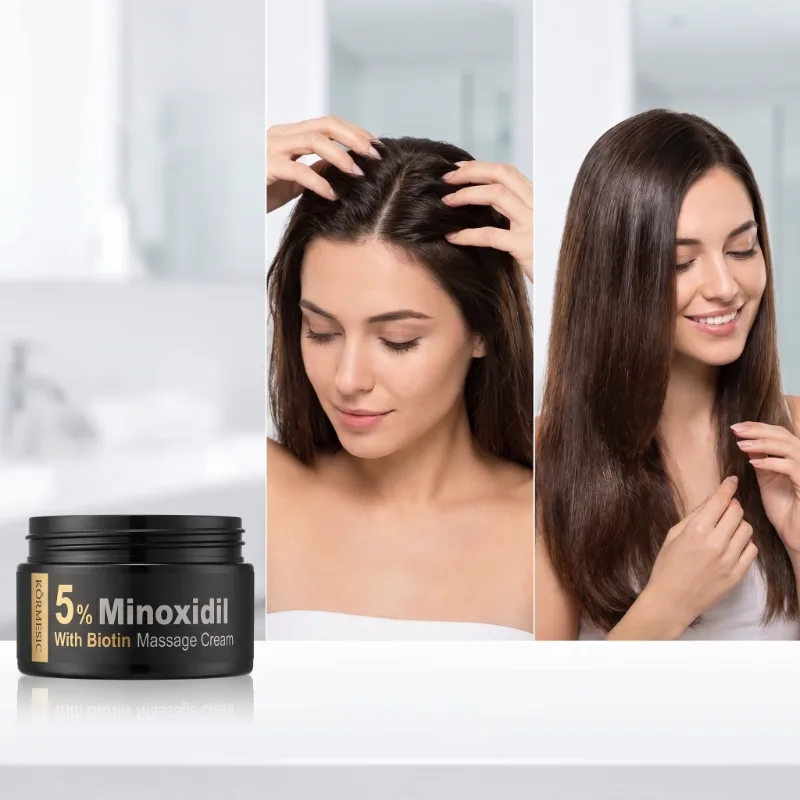 Crema Leave-in pentru Scalp  cu 5% Minoxidil și Biotină, pentru Creșterea Părului, Kormesic, 100 g [5]