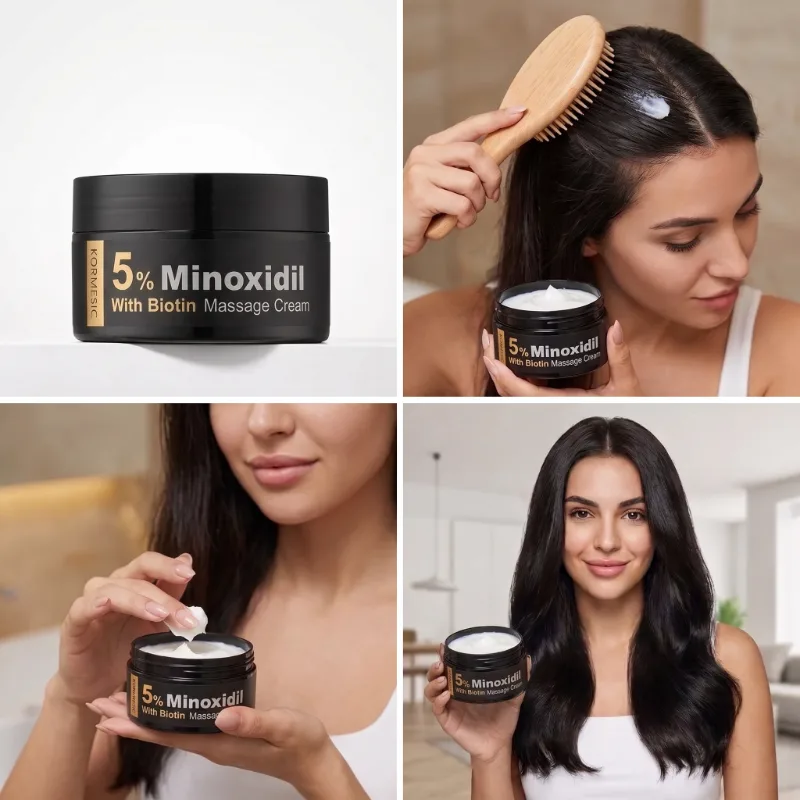 Crema Leave-in pentru Scalp  cu 5% Minoxidil și Biotină, pentru Creșterea Părului, Kormesic, 100 g [3]