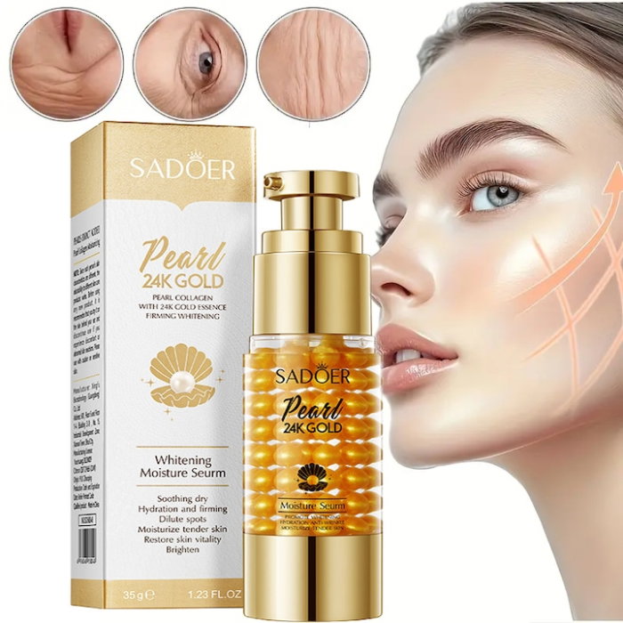 Crema cu Aur 24K si Colagen, Microcapsule, Antirid, Iluminare si Hidratare, Sadoer, 60g [6]