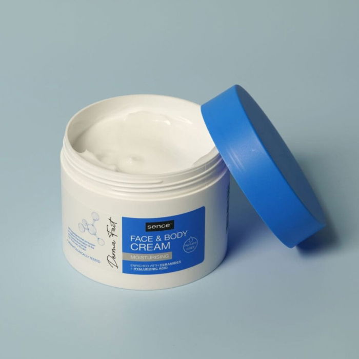 Crema pentru fata si corp, cu Ceramide si Acid Hialuronic, Hidratare intensa, Sence, 300 ml [2]